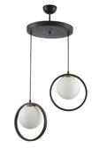 Nina Modern Salon - Mutfak - Yatak Odası Metal Halkalı Kapalı Camlı Ikili Avize