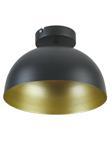 Neo Modern Tasarım Cafe Mutfak Metal Siyah Içi Gold Plafonyer Tekli Avize