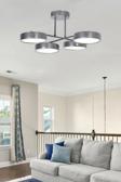 Aria Modern Tasarım Salon Yatak Odası Mutfak Beyaz Işık Ledli Gri Renk 4 lü Led Avize