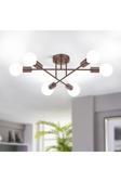Örümcek 6 Lı Çapraz Salon - Mutfak - Yatak Odası Tavan Plofonyer Kahverengi 6 lı Avize (AMPULSÜZ)