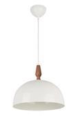 Neo Modern Tasarım Ahşap Detaylı Metal Cafe - Mutfak  Beyaz Renk Tekli Avize (28 CM)