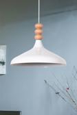 Nil Modern Tasarım Ahşap Detaylı Metal Cafe - Mutfak  Beyaz Renk Tekli Avize (35 CM)