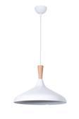 Nil Modern Tasarım Ahşap Detaylı Metal Cafe - Mutfak  Beyaz Renk Tekli Avize (35 CM)