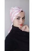 Bav Butik Ayvitrin Kadın Desenli Şal Toka Bone Zebra Pudra