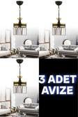 ERVA  3 ADET TEKLİ AVİZE KRİSTAL TAŞLI