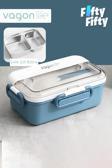 Vagonlife Tek Kat Çift Bölme Bento Lunch Box Ofis-Okul İçin Yeni Nesil Sefer Tası Paslanmaz Çelik 588