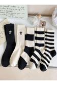 Sky Socks 5'Li Ekonomik Paket Siyah-Beyaz Çizgili Desenli Unisex Tenis Çorap Seti