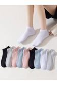 Sky Socks 5'Li Düz Renkli Patik Ekonomik Paket Unisex Kısa Spor Sneakers Çorap