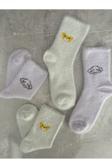 Sky Socks 2'Li Peluş Kışlık Yumuşak Yünlü Kokulu Beyaz-Lila Uyku Çorabı