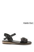 Kadın Siyah Hakiki Deri Sandalet