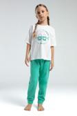 Toontoy Kız Çocuk Önü Baskılı Pijama Takım