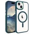 Apple iPhone 15 Plus Kılıf Renkli Kenar Şeffaf Kamera Çevresi Metal Magsafe TPU Silikon