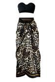Bolder Lana-Leopar Desen Pareo Iç Göstermeyen Parlak Kumaş-95Cm*145Cm