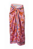 Bolder Lana-Pembe Geometrik Desen Pareo Iç Göstermeyen Parlak Kumaş-95Cm*145Cm