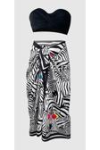 Bolder Lana- Gözlüklü Zebra Desen Pareo Iç Göstermeyen Parlak Kumaş-95Cm*145Cm