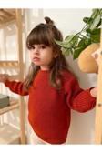 Unisex Bebek Triko Kazak – Kiremit Renk, Kalın, Kışlık, Sıcak Tutan, Örgü Desenli