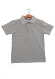 Erkek Çocuk Kısa Kollu Gri Polo Yaka Tişört - Pamuklu Günlük Okul Kıyafeti