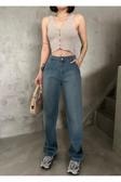Swet Shop Jeans Kadın Soluk Efekt Vintage Sarı Tint Kot Rengi Yüksek Bel Skater Fit Bol Kesim Şalvar Denim Sarı - Mavi 28