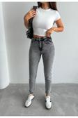 Swet Shop Jeans Kadın Likralı Yüksek Bel Mom Jeans Gri 31