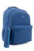 Kaff Unisex Civit 01102-Set Krinkıl Kumaş Kalemlikli Su Geçirmez Çok Gözlü Okul Sırt Çantası