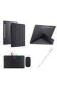 Redmud Teknoloji Samsung Galaxy Tab S9 Fe Plus 12.4 İnç Uyumlu Standlı Kılıf Dokunmatik Kalem Ve Klavye Mouse 3Lü Set