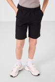 Siyah Pamuklu Oversize Fit Dokuma Hafif Esnek Chino Erkek Çocuk Şort Takım - 11278