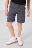 Siyah-Gri Pamuklu Oversize Fit Dokuma Hafif Esnek Chino Erkek Çocuk Şort Takım - 11277