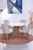 Bohem Milano Yuvarlak Lak Panel Mutfak Masa Takımı 100cm
