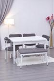 Nehir Alfa Banklı Lak Panel Açılır Mutfak Masa Takımı 75x130cm
