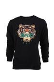 Oppland Erkek Mevsimlik Enzo Premium Pamuklu Kumaş İki İplik Sweatshirt Logolu Model Regular Fit Siyah S