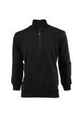 Oppland Erkek Mevsimlik Yarım Fermuarlı Tamkalıp Likralı Premium Pamuklu Kumaş İki İplik Sweatshirt Siyah 2XL