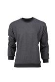 Oppland Erkek Mevsimlik Doğal Pamuklu Sweatshirt Bisiklet Yaka Çizgili Rahat Kesim Tam Kalıp Füme 2XL