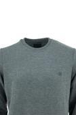 Oppland Erkek Kışlık Bisiklet Yaka Armalı Uzun Kollu Rahat Kesim Likralı Pamuklu Dokuma Sweatshirt Gri 2XL