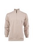 Oppland Erkek Mevsimlik Yarım Fermuarlı Tamkalıp Likralı Premium Pamuklu Kumaş İki İplik Sweatshirt Taş Rengi 2XL
