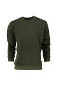 Oppland Erkek Mevsimlik Doğal Pamuklu Sweatshirt Bisiklet Yaka Çizgili Rahat Kesim Tam Kalıp Yeşil L