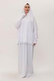 Hürrem Bone Beyaz İki Parça Namaz Elbisesi Pamuk Kumaş Dantelli 2205_42