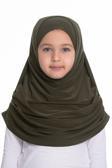 Hürrem Bone Haki Pratik Hazır Geçmeli Çocuk Tesettür Bone Sandy Kumaş Kendinden Boneli 78_09