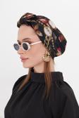 Hürrem Bone Bordo Pratik Hazır Geçmeli Tesettür Bone Kesik Elyaf Retro Desenli 2409_16