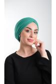 Hürrem Bone Petrol Yeşili Pratik Hazır Geçmeli Tesettür Bone Fukuro Simli Büzgülü 2116_19