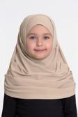 Hürrem Bone Bej Pratik Hazır Geçmeli Çocuk Tesettür Bone Sandy Kumaş Kendinden Boneli 78_12