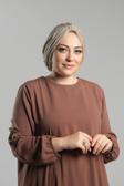 Hürrem Bone Koyu Bej Pratik Hazır Geçmeli Tesettür Bone Sandy Pileli Salaş 2121_44