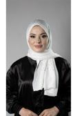 Hürrem Bone Beyaz Pratik Hazır Geçmeli Tesettür Şal Örme Kumaş Taş Desenli 2118T_42