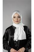 Hürrem Bone Beyaz Pratik Hazır Geçmeli Tesettür Şal Örme Kumaş Taşlı Çiçek Desenli  2118C_42