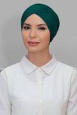 Hürrem Bone Zümrüt Pratik Hazır Geçmeli Tesettür Bone Sandy Kumaş Çapraz Büzgülü 1801_37