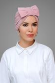 Hürrem Bone Pudra Pratik Hazır Geçmeli Tesettür Bone Sandy Kumaş Fiyonklu Büzgülü 7006_06