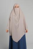 Hürrem Bone Bej Pratik Hazır Geçmeli Tesettür Eşarp Krep Bağcıklı Çift Katlı Sufle Hijab 2314_12