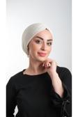 Hürrem Bone Krem Pratik Hazır Geçmeli Tesettür Bone Fukuro Simli Büzgülü 2116_40