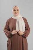 Hürrem Bone Bej Pratik Hazır Geçmeli Tesettür Şal Örme Kumaş Sade 2118_12