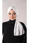 Hürrem Bone Krem Pratik Hazır Geçmeli Tesettür Bone Sandy Kumaş Atkılı 2204_40