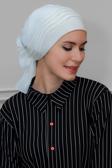 Hürrem Bone Krem Pratik Hazır Geçmeli Tesettür Bone Sandy Kumaş Incili Pileli Nervürlü Güllü 1805_40